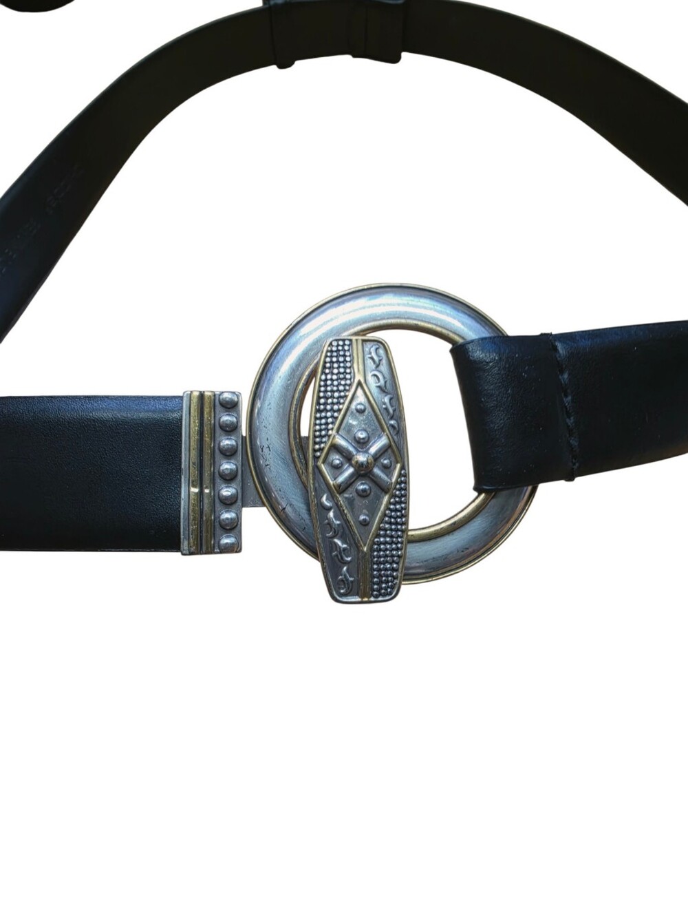 Vintage Chicos Black Leather Adjustable Belt S/M